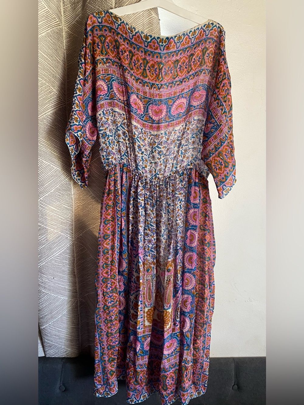 Vintage Judith Ann for Heiser-Egan Sheer India Silk Dress Sz S/M